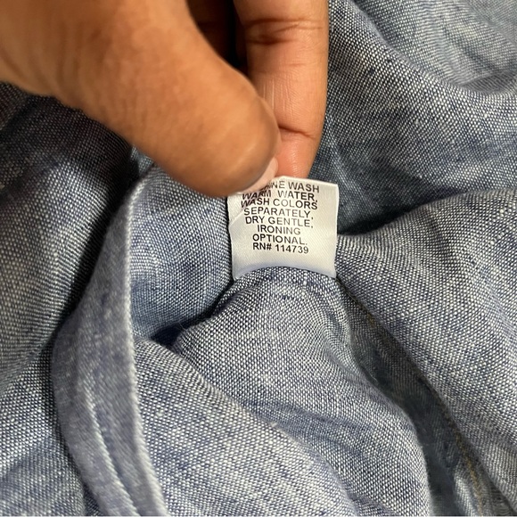 Flax by Jeanne englelhart 100% premium linen blue tapered pull on pants large - Picture 5 of 11